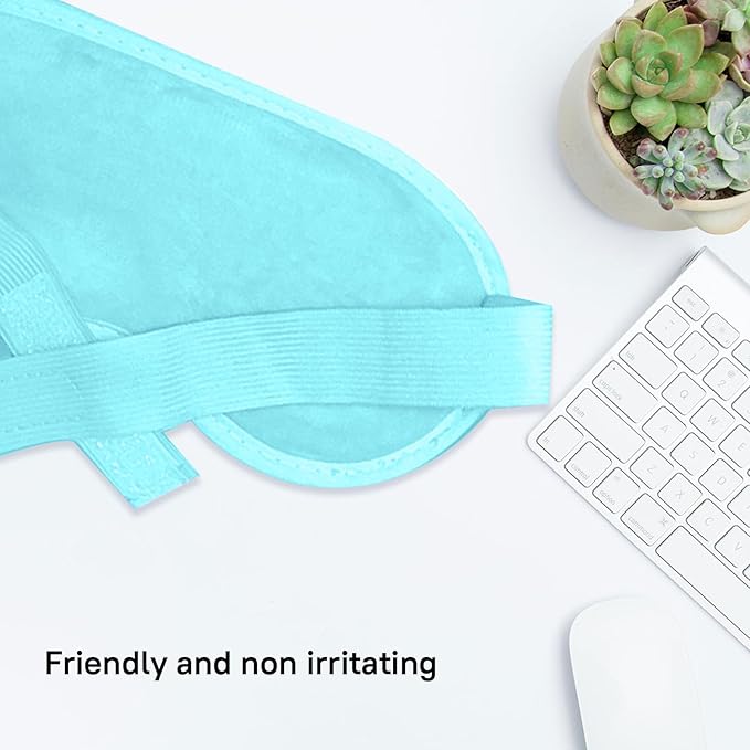Cooling Gel Eye Mask, 2 PCS Reusable Eye Bead Pad & Cool Compress for Puffy Dry Eye, Cold Eye Ice Mask Gel Pack with Plush Backing for Migraine & Stress Relief, Blue