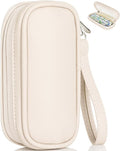 Tampon Holder for Purse, Portable period Bag with Handle,Travel Pads Tampons Pouch, Pu Leather Small Tampon Organizer Case for Feminine Products, Waterproof Period Bags for Women