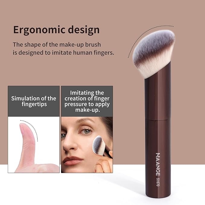 MAANGE 20 Pcs Makeup Brushes with Gift Box, Double-End Multi-functional Makeup Brushes for Blending Liquid Powder Concealer Cream Blush Buffe,CoffeeBrown