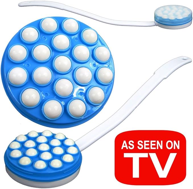 Lotion Applicator for Back – Long Handled Roll-On Dispenser and Handheld Back Massager – Wand for Applying Sunscreen, Cream, or Shower Gel by Remedy