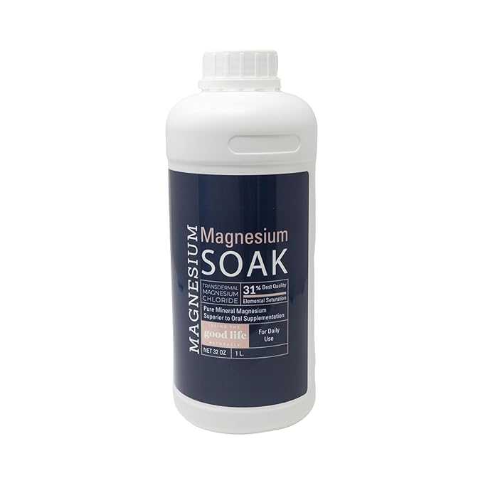Magnesium Soak - 100% Pure Zechstein Transdermal Magnesium Oil Bath Soak for Relaxation, Skin Health, and Wellness - Magnesium Foot Soak and Bath Soak - 32oz