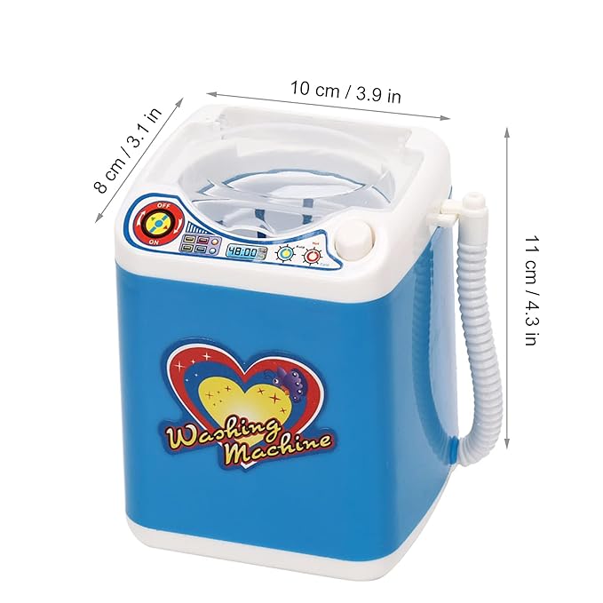 Mini Washing Machine, Electric Mini Quick Dry Cleaning Washer Cosmetic Tool Cleansing Machine for Home (Blue)