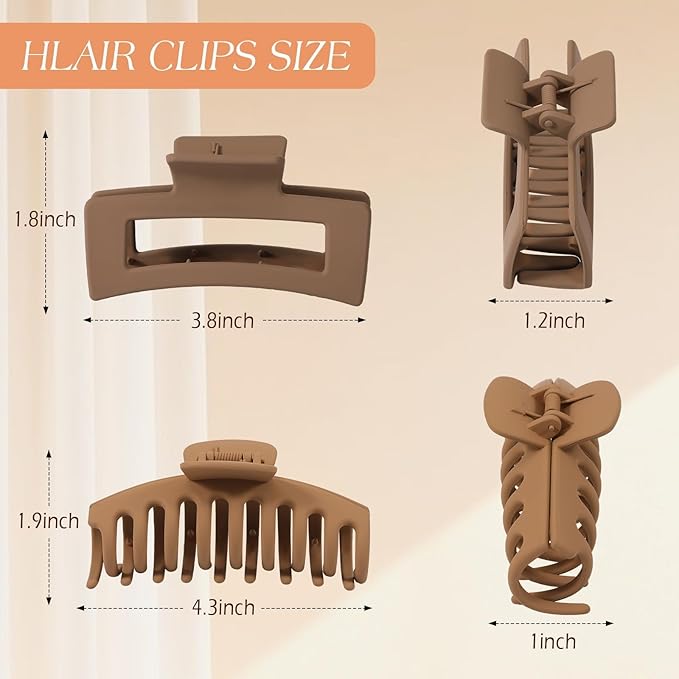 4 PCS Cloud Claw Clips for Women, Unsnappable Soft Hair Claws for Lying Down & Driving |Strong Hold Hair Claws for Thick Curly Hair | Hair Claw Clips for Hat, Hair Accessories for Sleeping & Travel