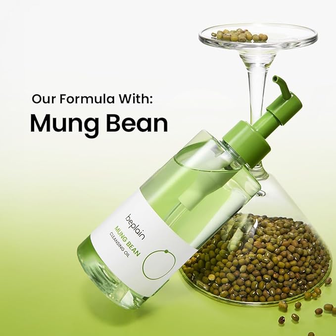 beplain Mung Bean Cleansing Oil(6.76fl.oz/200ml)| Fragrance-Free | Non-Comedogenic Tested| Makeup Blackhead Remover & Deep Pore Cleanser | Double Cleansing Korean Skincare (cleansing)