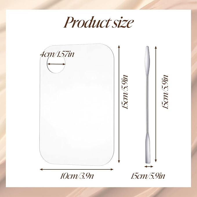 Acrylic Makeup Palette with 1Pc Spatula, Makeup Mixing Tray Apply Professional Reusable Cosmetic Palette Beauty Tools for Beauty Salon, Facial Cosmetic, Nail Art, Pigment Blending