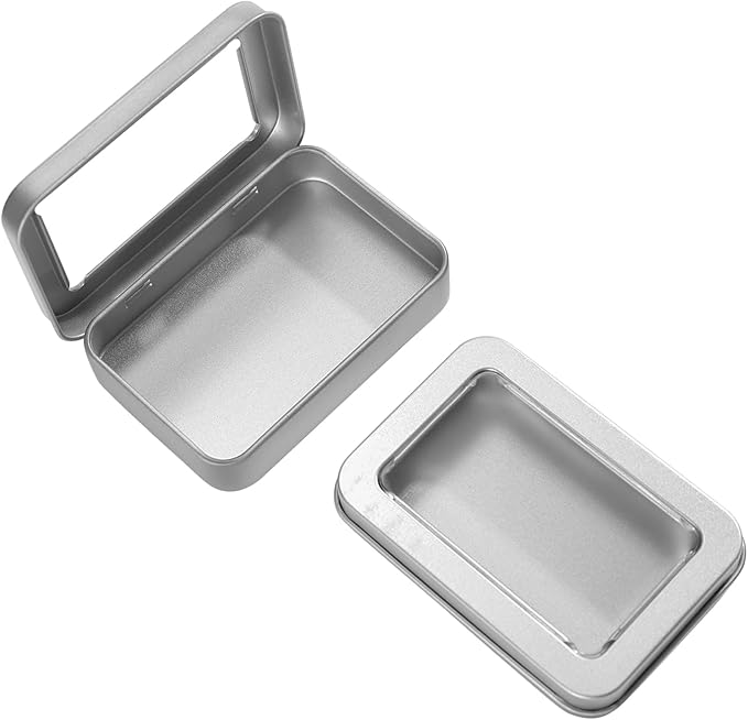 2 PCS Portable Cotton Swab & Floss Holder,Travel-Size Empty Metal Containers with Dustproof Lids for Cotton Swabs, Floss Picks, Hair Ties, and Small Items(Silver)
