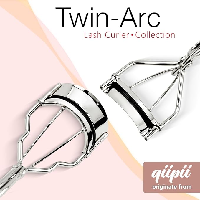 2 Kinds of Eyelash Curlers with Different Curvature Suitable for Various Eyes Shapes, Silver Comfort Grip,10 Silicone Replacement Refills Pads for Perfect Framed Lashes - Gentle & Safe Use