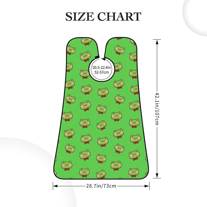 Beard Trimming Catcher Apron, Waterproof Non-Stick Grooming Bib for Shaving, Ideal for Men Dad Father’s Day, Cute Green Frogs Shave Bib