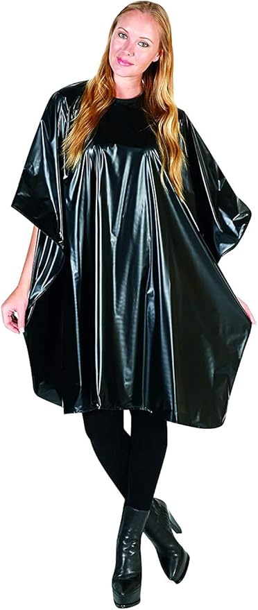 Betty Dain Jumbo Shampoo Cape, 45" W x 54" L, Waterproof & Stain-resistant Vinyl, Touch-and-close Fastener, Machine Washable