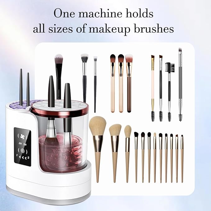 3 in 1 Electric Makeup Brush Cleaner & Dryer Machine Automatic Cosmetic Brush Washer for All Size Portable USB Deep Cleaning Beauty Tool Gift for Women