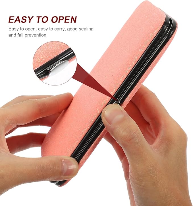 DOITOOL Eyelash Tweezers Storage Case Magnetic Closure Compact Portable Lash Tool Organizer for Travel and Daily Use