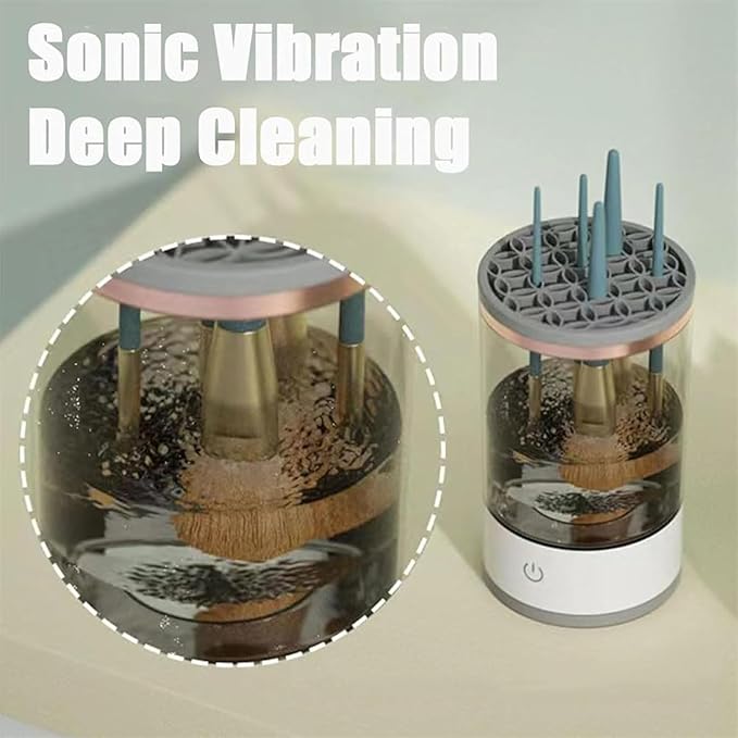 Beauty Swirl Cosmetic Brush Cleaner, Makeup Brush Cleaner, The Cozy Luna Brush Cleaner, Electric Makeup Brush Cleaner Machine for Deep Cleaning All Size Makeup Brus (2PC Black)
