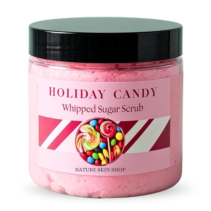 Nature Skin Shop Holiday Candy Whipped Sugar Scrub, 8oz Foaming Body