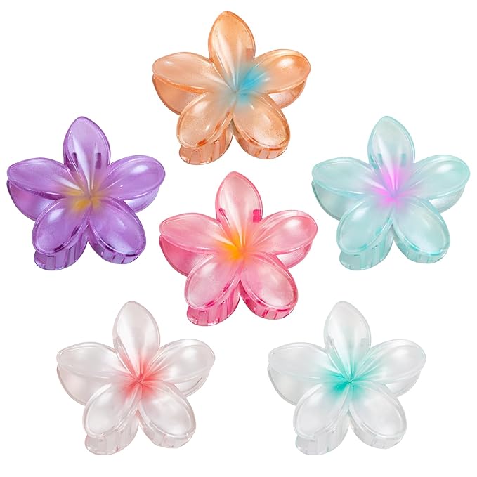 Hawaiian Flower Hair Claw Clips for Women, Hibiscus Hair Clips, Cute Summer Beach Hair Accessories