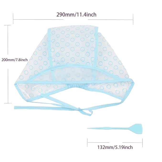 Hair Highlighting Cap, Blue Hair Coloring Frosting Dye Kit with Plastic Crochet Hook for Salon DIY Hair Dyeing Hairdressing