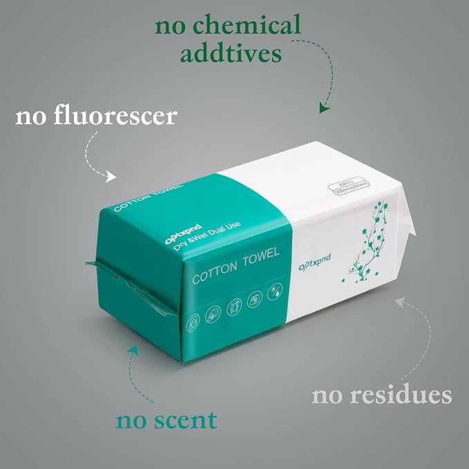 Disposable Face Cloths for Washing Disposable Towels Facial Towelettes Facial Cleansing Cloths (2 Pack)