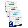 Clean Skin Club Clean Towels® XL Variety 4-Pack Travel Set, Disposable Face Towels, Includes Original, Sensitive, Blemish Control & Healthy Aging, 40 Count Total, 10 Each