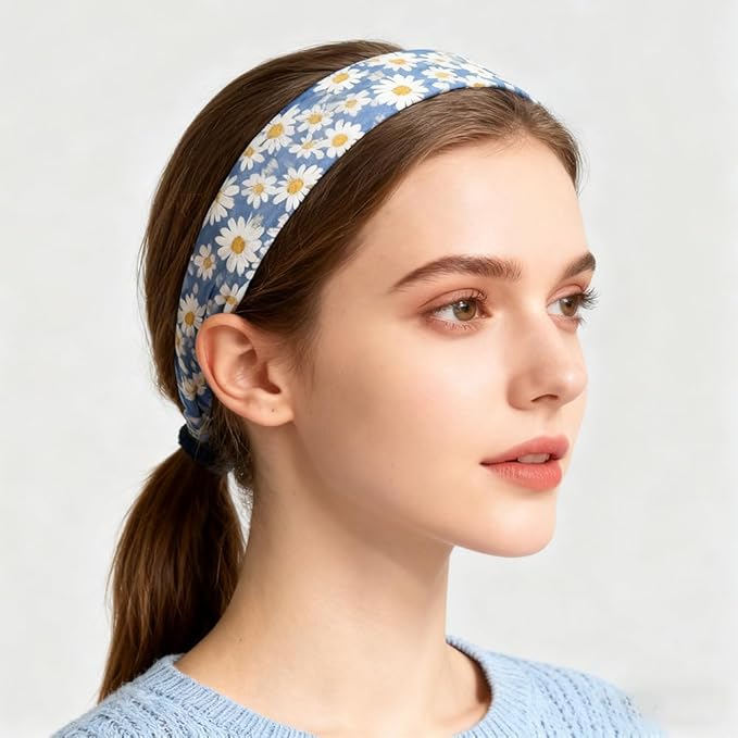 AHONEY 7 Pack Navy Blue Headbands for Girls Women Dark Blue Headbands Trendy Non Slip Hairbands Cute Hair Accessories Multi-style Preppy Headband Pack Diademas Para Mujer