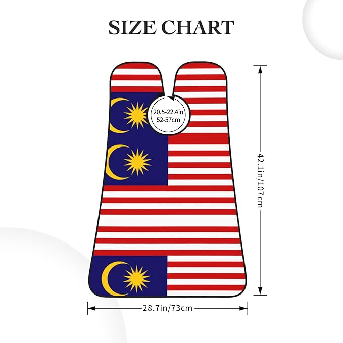 Malaysia Flag Print Beard Bib Apron For Men, Beard Hair Catcher For Men Shaving Trimming,Beard Cape Cloth