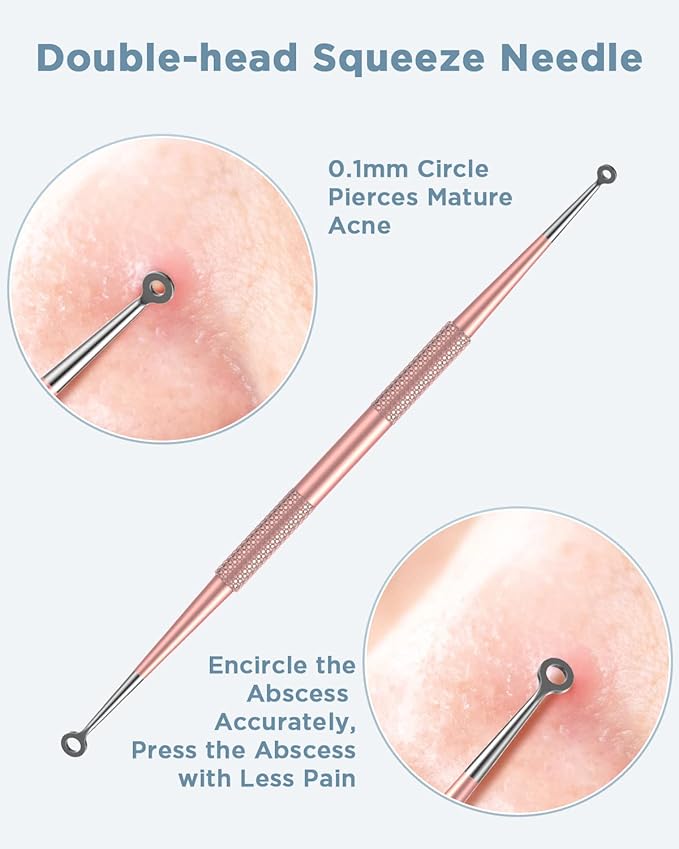 TAYTHI Blackhead Remover Tool, Pimple Popper Tool Kit, Blackhead Extractor Tool for Face, Extractor Tool for Comedone Zit Acne Whitehead Blemish, Stainless Steel Extraction Tools