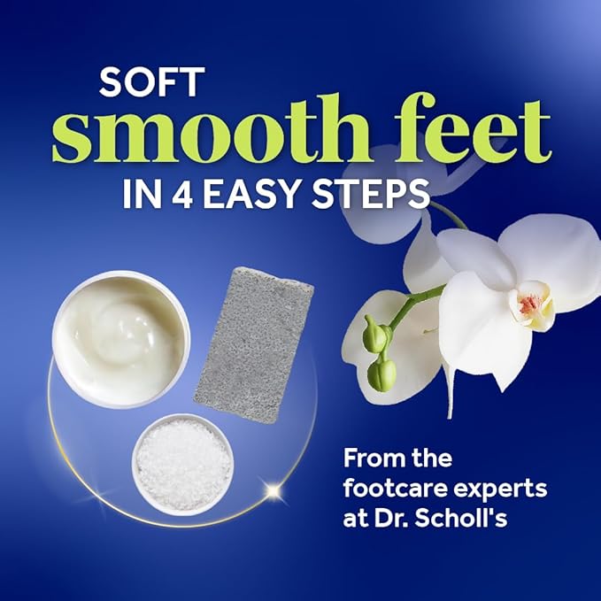 Dr. Scholl’s Pedi Perfect 4-in-1 Pedicure Kit - The Ultimate at-Home Spa Pedicure Experience, Foot Soak, Exfoliating Mask, Moisturizing Cream, Pumice Stone Callus Remover, Soft Smooth Feet in Minutes