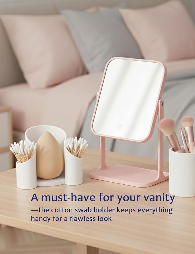 White 3-Compartment Vanity Organizer & Cotton Swab Holder - Small Minimalist Plastic Box for Jewelry, Floss Picks & Hair Accessories - Open Front Countertop Display