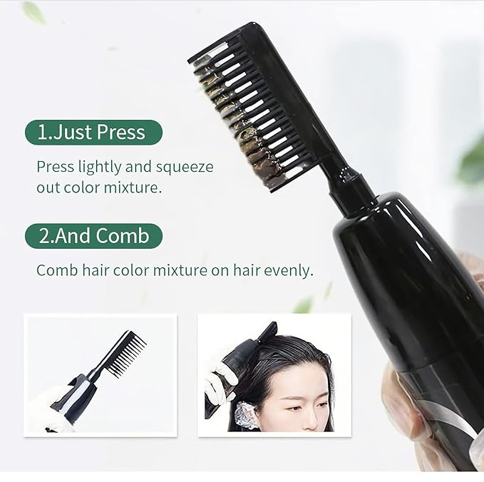 Red Hair Dye YIZHONG Permanent Hair Color Shampoo Gray Coverage Dark Red Hair Dye Classic Comb Applicator Easy Use Hair Coloring Cream Kit（Wine Red）