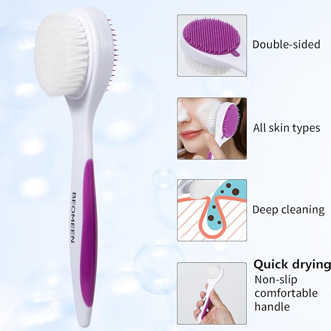 Silicone Exfoliating Face Scrubber, 2 Pack Facial Cleansing Brush Handheld Face Exfoliator Scrubber Double Side Face Brush Cleanser for Deep Cleansing, Blackhead Makeup Removal