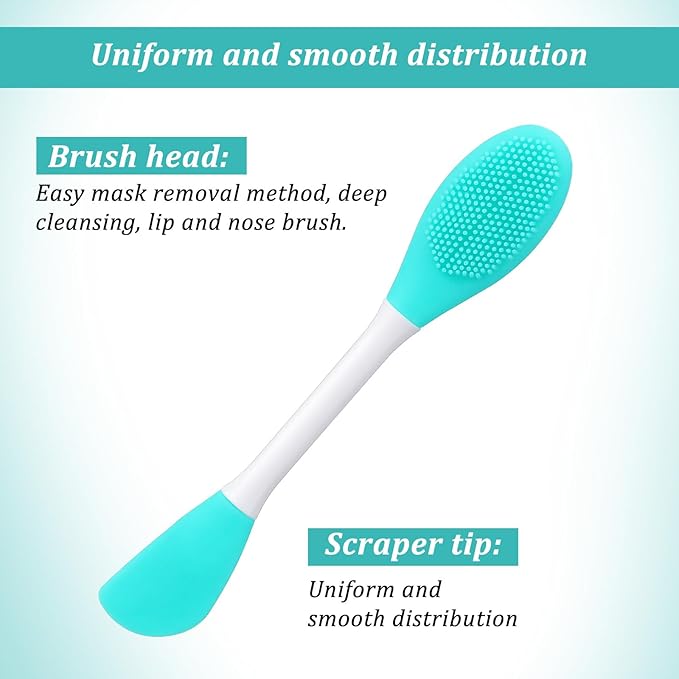 4 PCS Facial Cleansing Brush,2 in Silicone Face Scrubber Pore Brushs Face Scrub Brush for Exfoliating Massaging Remove Blackheads Applicator for Mud Makeup Skincare Removal Body Lotion DIY Mask Clay