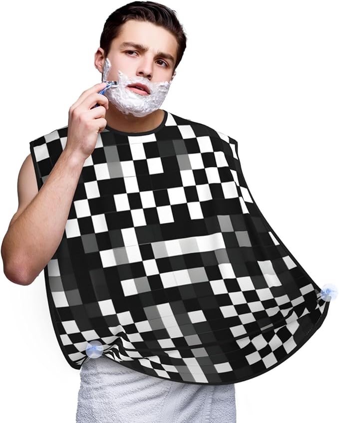 Ice Hockey Print Print Beard Bib Shaving Apron, Beard Hair Trimming Cape Gift For Dad