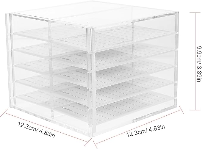 Acrylic False Eyelash Storage Case 10-layer Organizer Box for Travel and Display with Multi-compartment Eyelashes Holder