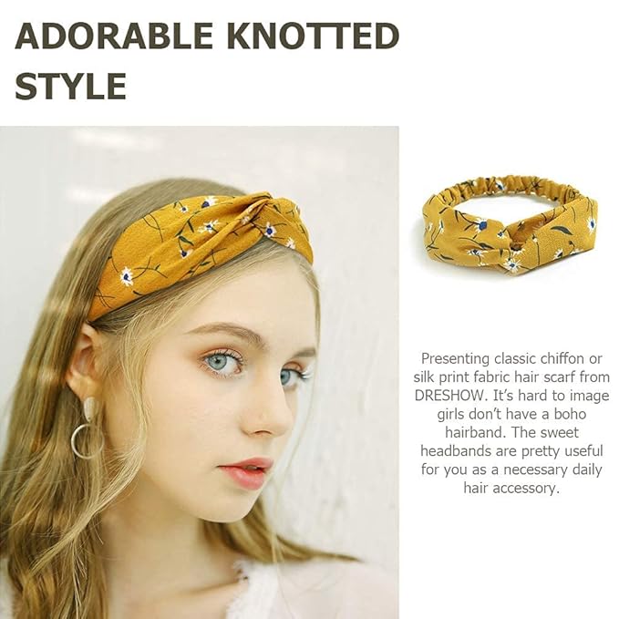 DRESHOW 16 Pack Turban Headbands for Women Elastic Back Twisted Hair Bands Face Vintage Cross Head Wrap Hair Accessories