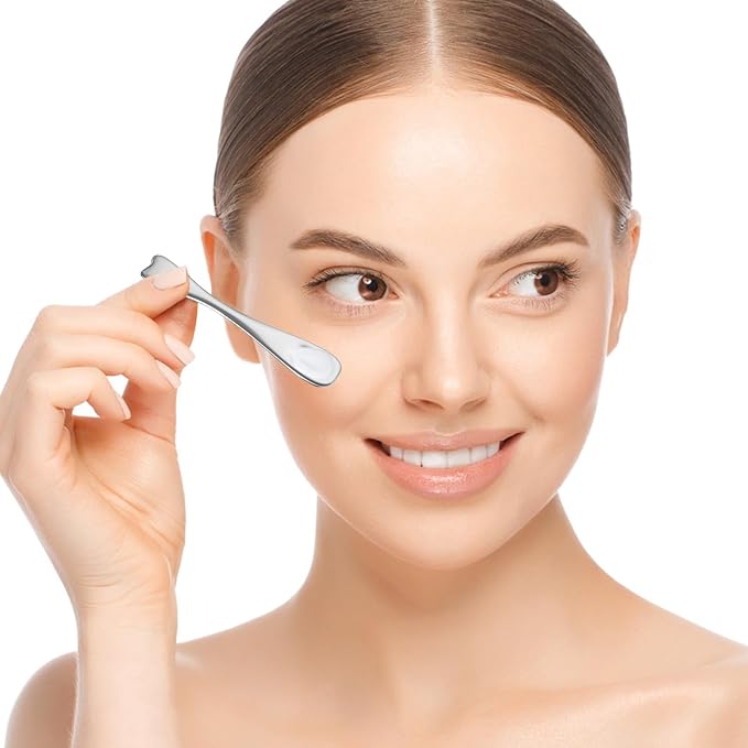 Sibba Mini Spoon Face Spatula Makeup Small Skincare For Cosmetics Mask Make Up Tool Beauty Skin Care Lotion Cosmetic Facial Spatulas Cream Product Moisturizer Applicator Tiny Scoop Lip Scooper