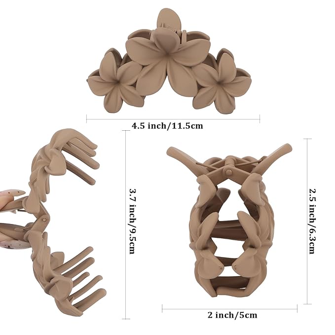 4PCS Flower Hair Clips for Women Matte Flower Claw Clips Non-slip Cute Claws for Thick Thin Hair Strong Hold Fashion Accessories for Women Girls