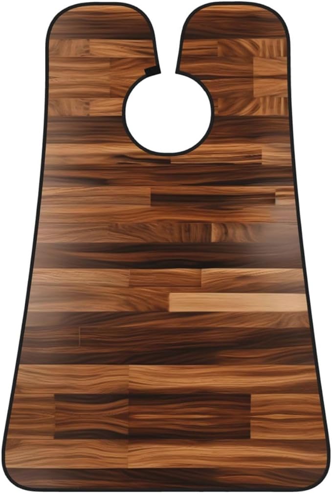 Wood Grain Print Beard Bib Apron For Men, Beard Hair Catcher For Men Shaving Trimming,Beard Cape Cloth
