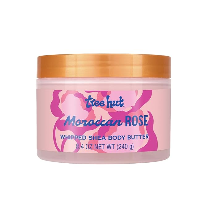 Tree Hut Moroccan Rose Whipped Shea Body Butter, 8.4oz, Lightweight, Long-lasting, Hydrating Moisturizer with Natural Shea Butter for Nourishing Essential Body Care