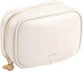 RIGHT AWAY Small Makeup Bag for Purse,Travel Cosmetic Bag Organizer for Women,Cute Make Up Pouch Waterproof Toiletry Bag with Zipper,Portable Makeup Case Skincare Bag for Travel Accessories(White)