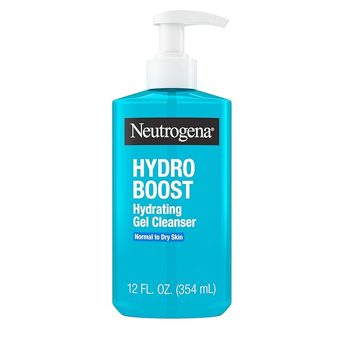 Neutrogena Hydro Boost Face Wash, Hydrating Facial Cleanser with Hyaluronic Acid, Daily Foaming Face Wash & Makeup Remover, Hypoallergenic, Alcohol- & Paraben-Free Gel Cleanser, 12 fl. oz