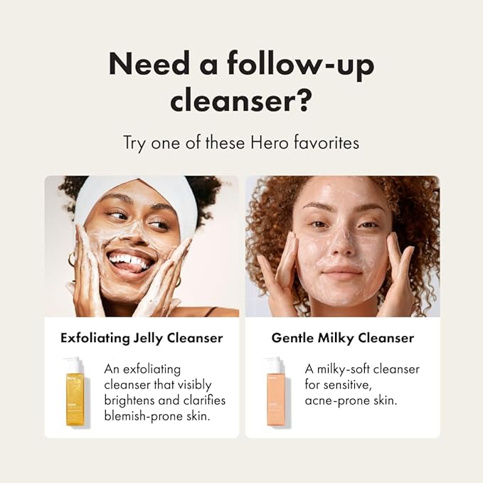 HERO COSMETICS Dissolve Away Daily Cleansing Balm, Helps Remove Makeup and Grime, Won’t Clog Pores, Suitable for Sensitive and Acne-Prone Skin (2.2 fl oz)