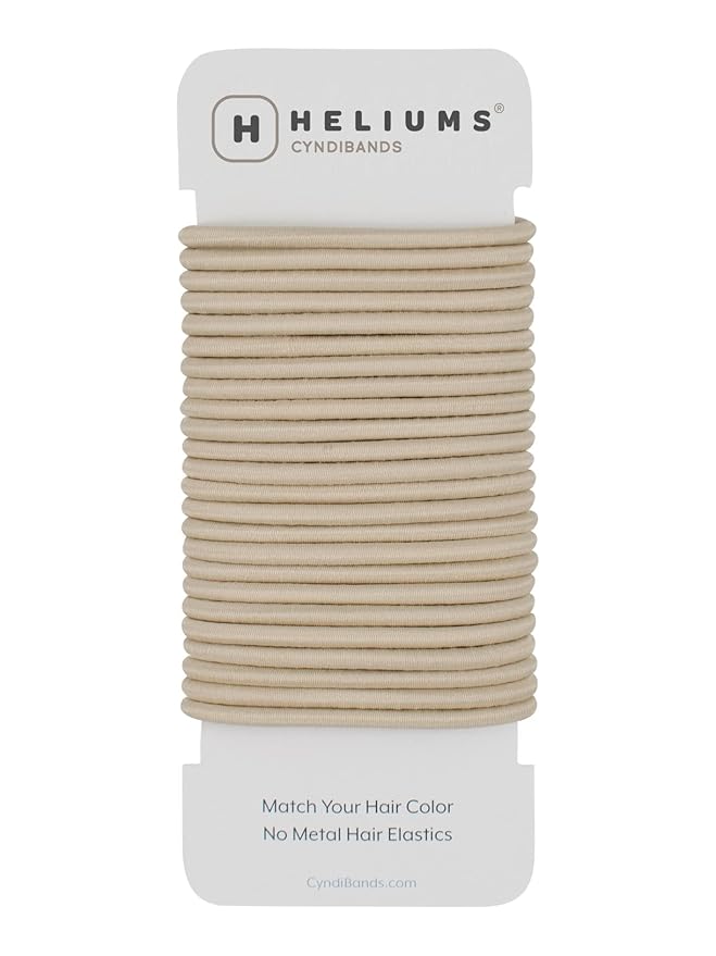 Cyndibands Elastic Hair Ties – Light Blonde - No Damage 4mm Ponytail Holders for Women & Kids, 24-Pack Hair Elastics in Neutral Colors