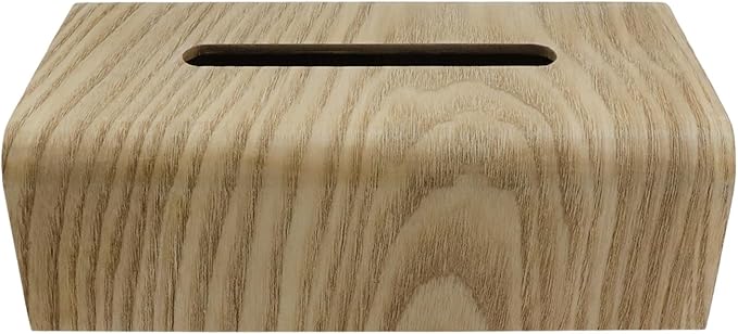 Geesatis Tissue Box Cover,Wood Tissue Box Holder, Rectangular Napkin Facial Tissues Holder for Bathroom Toilet Bedroom Living Room Table Desk Office Dresser, 1 Pcs Curled Willow Color 10.3"x5.5"x3.4"