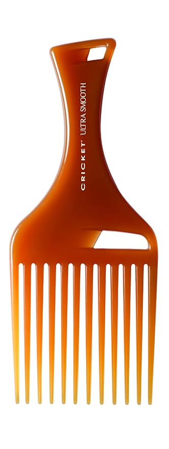 Cricket Ultra Smooth Hair Pick Comb for Volumizing, Detangling, and Reducing Frizz - Enriched with Argan, Olive Oil, and Keratin Infused, Ideal for Curly, Thick, and Long Hair