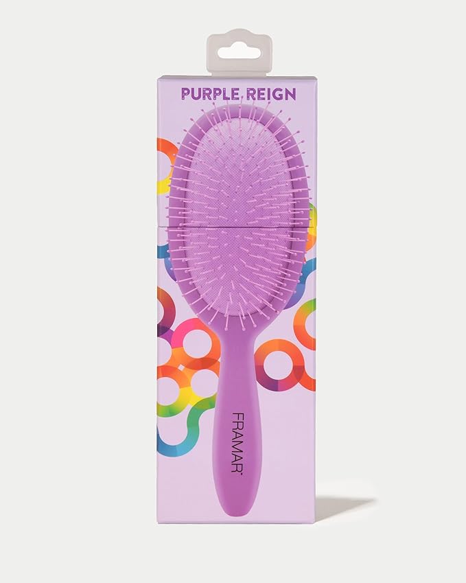 Framar Detangling Brush for Curly Hair – Hair Brushes for Women, Wet Hairbrush For Women, Hairbrushes, Purple Hair Brush Detangler, Reduces Breakage, Frizz and Static – Purple