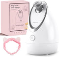 Kingsmile Facial Steamer for Face, 3 in 1 Face Steamer for Facial Deep Cleaning, Compact Nano Steamer - Aromatherapy, Adjustable Nozzle Warm Steam for Home SPA, Face Steamer for Sinuses with Hairband