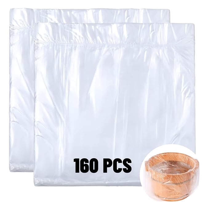 Swingers 160pcs Disposable Foot Tub Liner,Portable Bath Basin Bags, Foot Bath Liners,Spa Liners For Pedicure,Thin Large Foot Bath Liners Disposable for Pedicure Spa Home Hotel,21x25inch (160pcs)