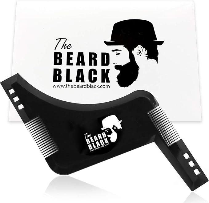 The BEARD BLACK Beard Shaping & Styling Tool with Inbuilt Comb, Perfect for Line Up & Edging, Use with Beard Trimmer or Razor