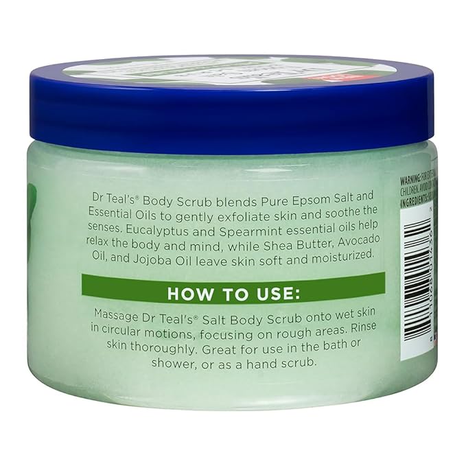 Epson Salt Body Scrub - Exfoliate & Renew with Eucalyptus & Spearmint (16 Ounces)
