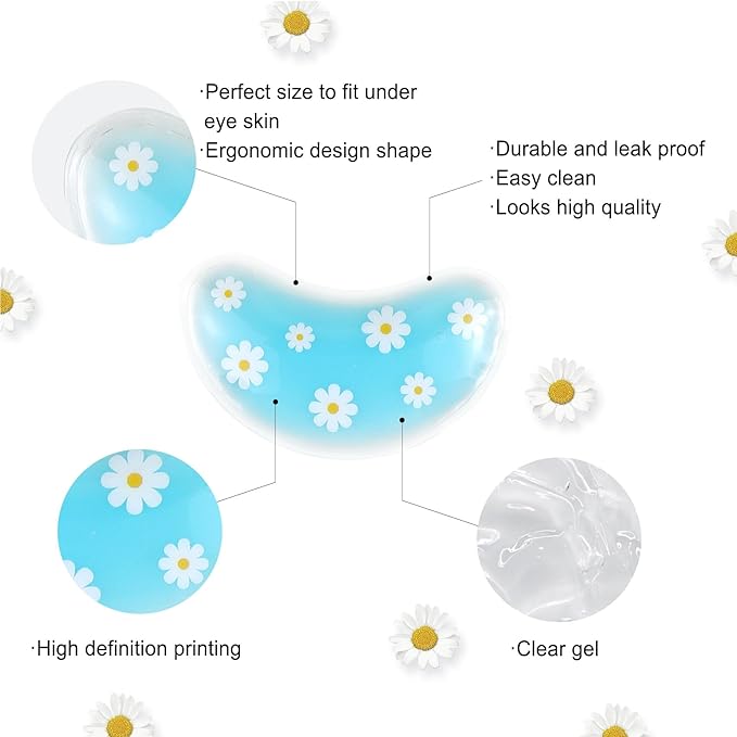 Gel Ice Pack Reusable Cooling Eye Pads and Under Patches,Eye Hot Cold Treatment for Redness,Pain Relief Relax