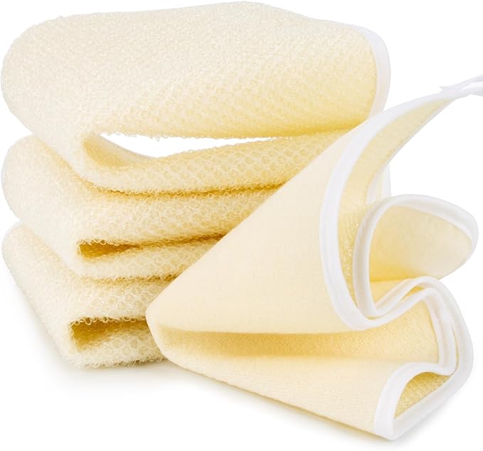 MAQIHAN Exfoliating Cloth - 4 Pack Exfoliating Washcloths for Body and Face Clean 8 × 10 inches Durable Weave Bath Body Scrubber Face Wash Cloths Bath Towel Washcloths Wash Towels for Women and Men