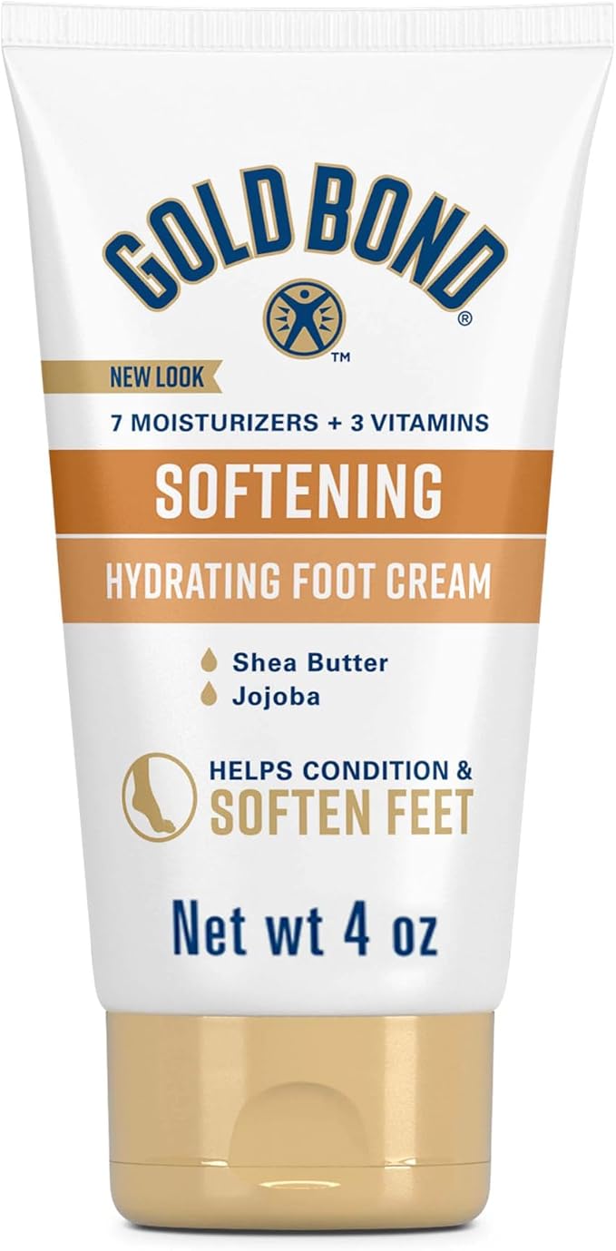 Gold Bond Softening Foot Cream, 4 oz., Foot Lotion with Shea Butter to Soften Rough & Dry Feet
